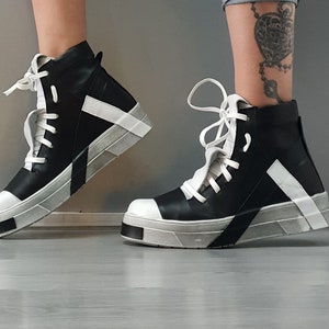Genuine Women Sneakers, Gothic Leather Sneakers, Comfortable Sneakers ...
