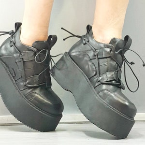 Casual Shoes, Genuine Women Shoes, Leather Platform Shoes, All seasons, Gothic Shoes, Platform Grunge Shoes, Extravagant Women Shoes image 7