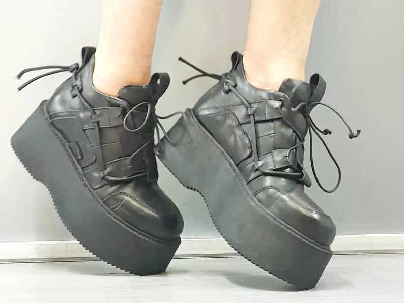 Casual Shoes, Genuine Women Shoes, Leather Platform Shoes, All seasons, Gothic Shoes, Platform Grunge Shoes, Extravagant Women Shoes image 7