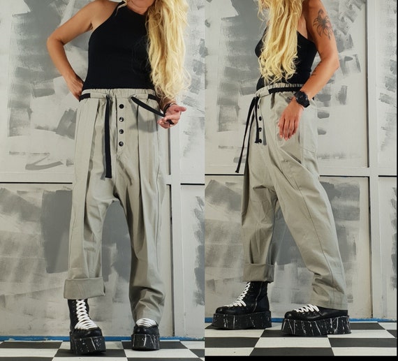 Nueva coleccion Pantalones extravagantes Pantalones haren de mujer Pantalones vanguardistas Pantalones goticos Pantalones punk Pantalones holgados Pantalones sueltos Etsy Espana