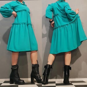 Handmade Asymmetrical Maxi Dress: Extravagant Tunic/Dress, Loose Oversized Dress, Gothic Dress, Urban Boho Dress,
