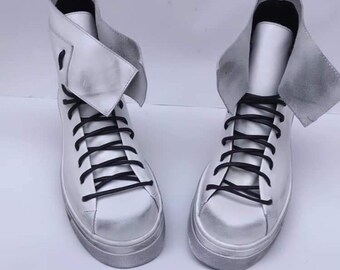 Handcrafted White Leather Sneakers: Avant Garde Unisex Shoes