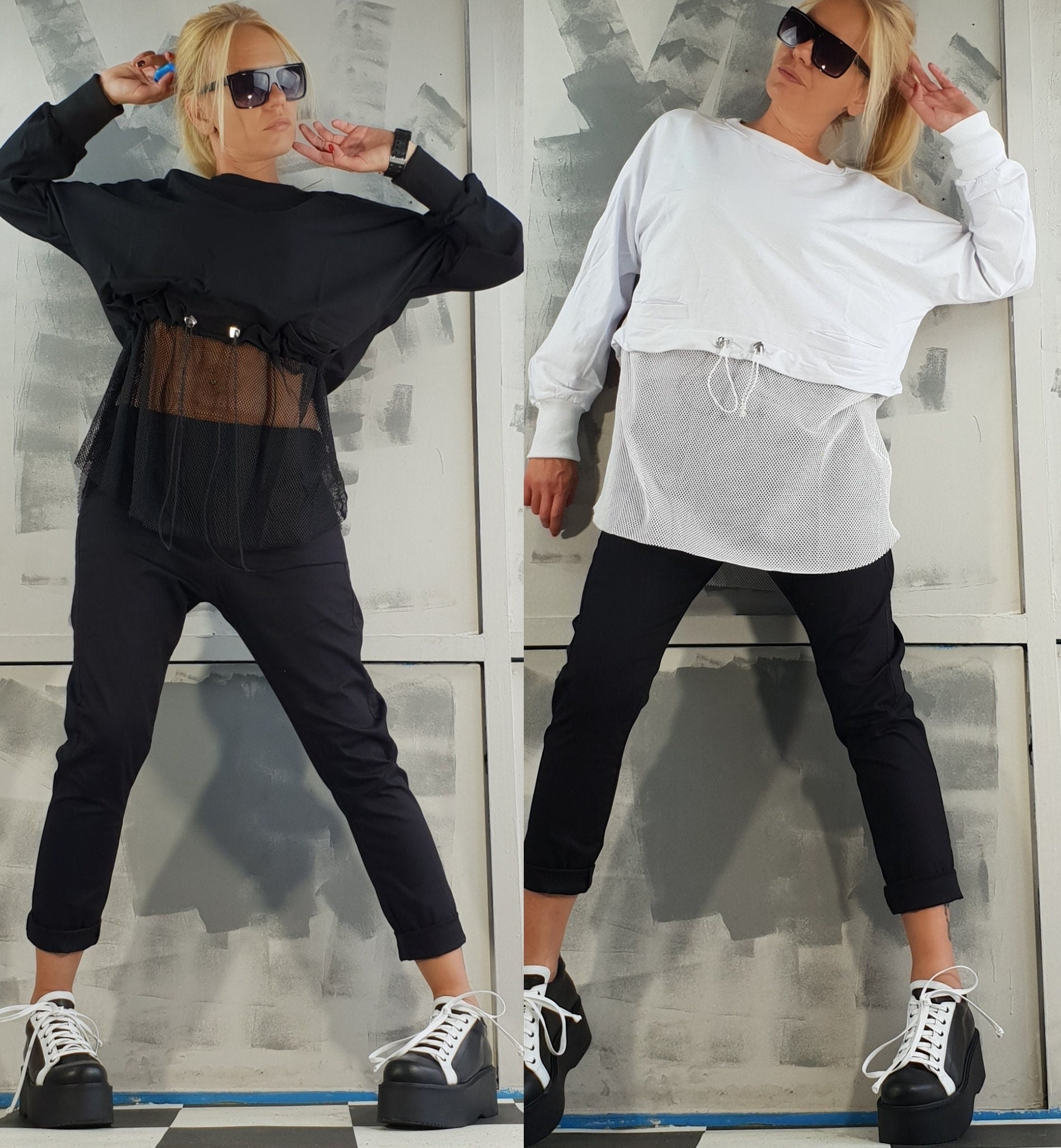Asymmetric Cotton Tunic: Avant Garde Deconstructed Blouse