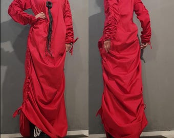 Avant Garde Black Asymmetrical Dress – Designer Minimalist Maxi Dress Women