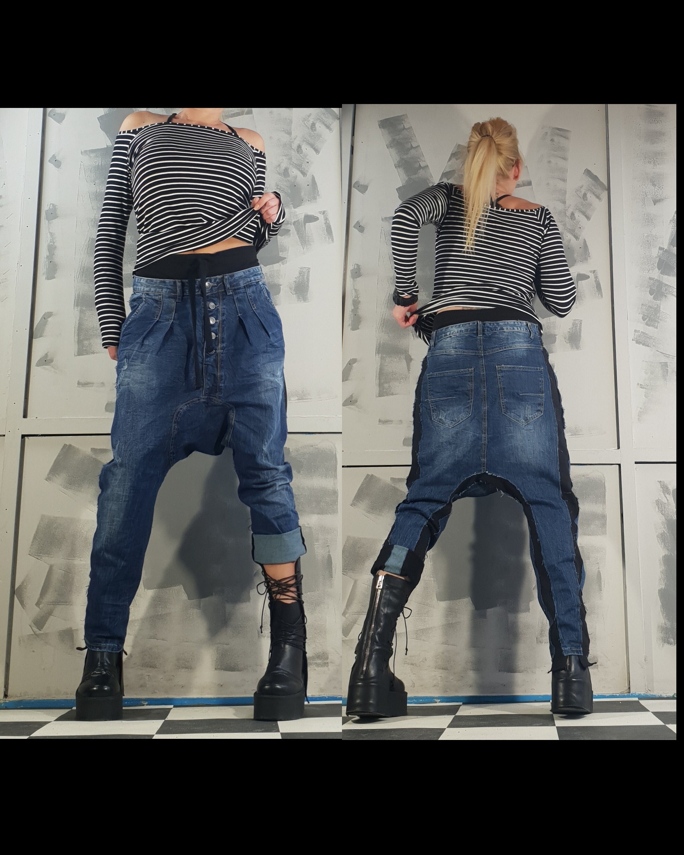 Drop Crotch Denim Etsy Ireland