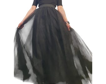 Extravagant Tulle Skirt, Ball Skirt, Cocktail Skirt, Gothic Skirt, Asymmetrical Skirt, Wedding Skirt, Waist Skirt, Long Floor Skirt