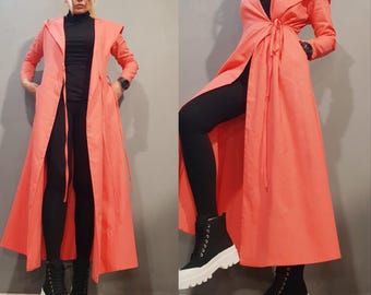 Avant Garde Linen Hoodie Jacket: Long Cloak, Gothic Fashion