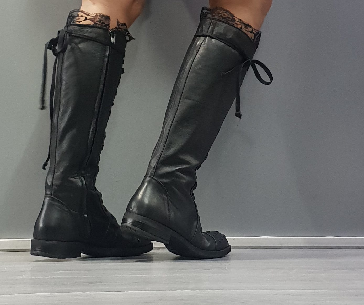 Frye natalie combat cheap knee high boot