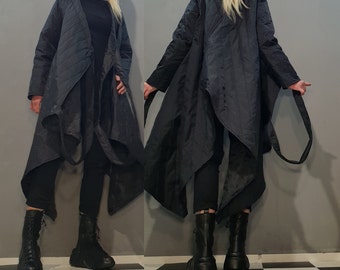 Avant Garde Jacket, Extravagant Long Jacket, Oversized Cardigan, Loose Women Black Jacket, Avant Garde Women Clothing, NonStandardDesign