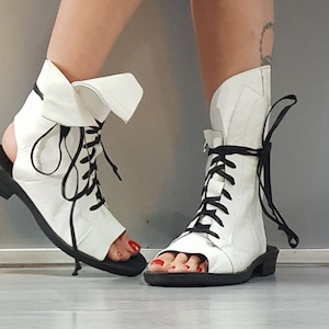 Combat Leather Sandals, Open Toe Sandals, Genuine Sandals, Steampunk Shoes, Gothic Sandals, Leather Sandals, Handcrafted Shoes