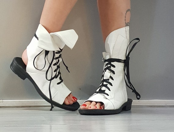 Combat Leather Sandals, Open Toe Sandals, Genuine Sandals