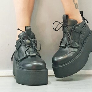 Casual Shoes, Genuine Women Shoes, Leather Platform Shoes, All seasons, Gothic Shoes, Platform Grunge Shoes, Extravagant Women Shoes image 5