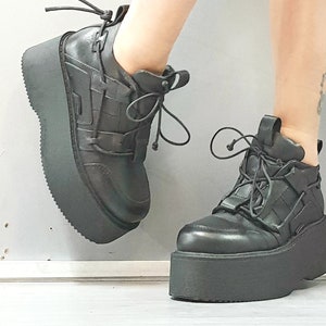 Casual Shoes, Genuine Women Shoes, Leather Platform Shoes, All seasons, Gothic Shoes, Platform Grunge Shoes, Extravagant Women Shoes image 3