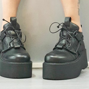 Casual Shoes, Genuine Women Shoes, Leather Platform Shoes, All seasons, Gothic Shoes, Platform Grunge Shoes, Extravagant Women Shoes image 6