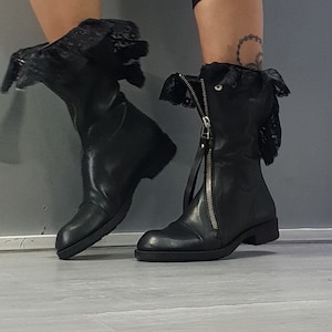 Gothic Black Women Shoes Extravagant Women Leather Boots - Etsy