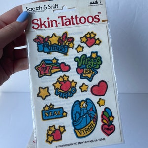 1980s Vintage Zodiac Skin Tattoos / Stickers, Vintage Astrology Stickers, Cute Zodiac Temporary Tattoos, 1980s Zodiac Tattoos, Zodiac Gift image 4