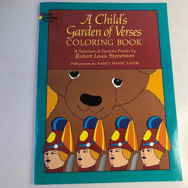 Vintage A Childs Garden of Verses Coloring Book, Robert Louis Stevenson, Dover Publications, Nancy Haase Tafuri, Kids Poetry Book