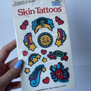 1980s Vintage Zodiac Skin Tattoos / Stickers, Vintage Astrology Stickers, Cute Zodiac Temporary Tattoos, 1980s Zodiac Tattoos, Zodiac Gift image 7