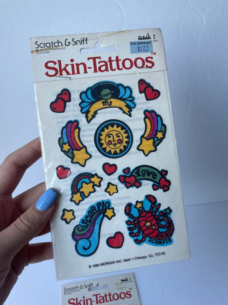 1980s Vintage Zodiac Skin Tattoos / Stickers, Vintage Astrology Stickers, Cute Zodiac Temporary Tattoos, 1980s Zodiac Tattoos, Zodiac Gift image 7