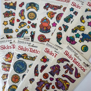 1980s Vintage Zodiac Skin Tattoos / Stickers, Vintage Astrology Stickers, Cute Zodiac Temporary Tattoos, 1980s Zodiac Tattoos, Zodiac Gift image 6