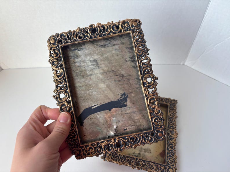 Set of 2 Vintage Ornate Metal Frames, Antique Picture Frame, Victorian ...