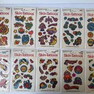 1980s Vintage Zodiac Skin Tattoos / Stickers, Vintage Astrology Stickers, Cute Zodiac Temporary Tattoos, 1980s Zodiac Tattoos, Zodiac Gift image 3