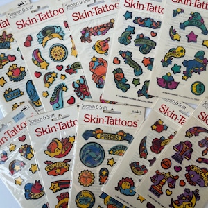 1980s Vintage Zodiac Skin Tattoos / Stickers, Vintage Astrology Stickers, Cute Zodiac Temporary Tattoos, 1980s Zodiac Tattoos, Zodiac Gift