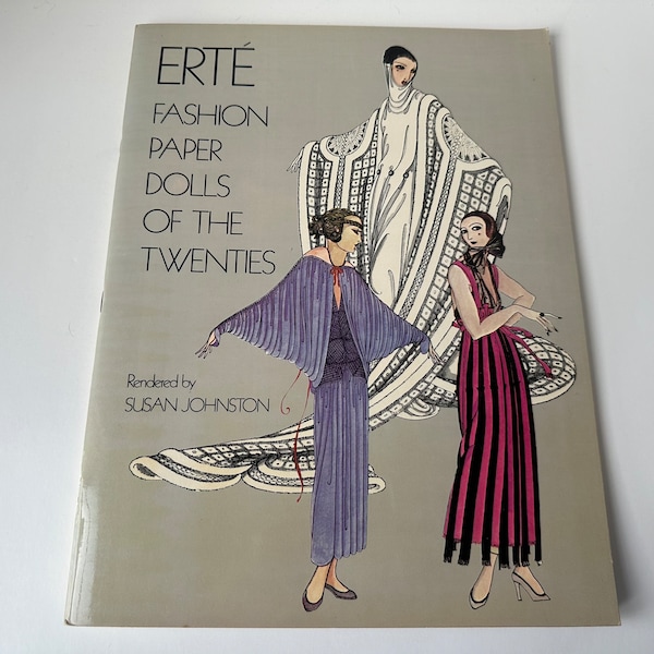 Vintage Erte Fashion Paper Dolls of the Twenties by Susan Johnston, Paper Dolls in Full Color, 1920s Fashion, 1920s Paper Dolls