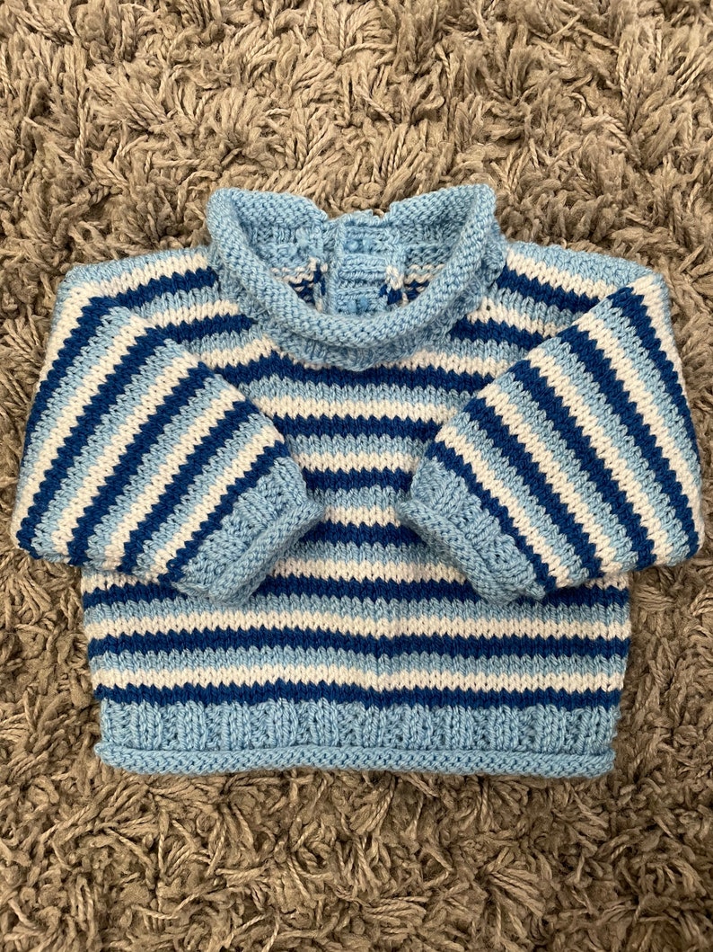 Striped Round Neck Jumper 0-3m image 3