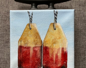 Yellow and Red wooden floats