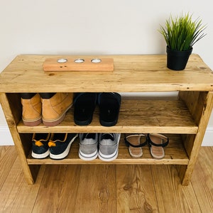 Handcrafted Wooden Shoe Rack | Reclaimed Shoe Rack | Scaffold Board Shoe Rack | Entry Table | Cat not included*