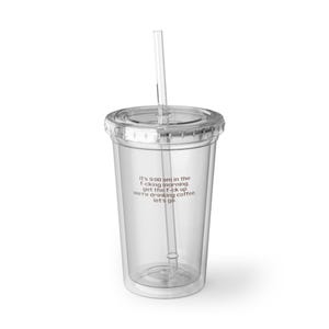 Acrylic 16oz Reusable Coffee Tumbler Cup with Double Insulation for Iced-Coffee, Tea, Water, Cold Brew, Sustainable, Trendy