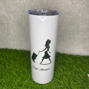 Flight attendant tumbler personalized