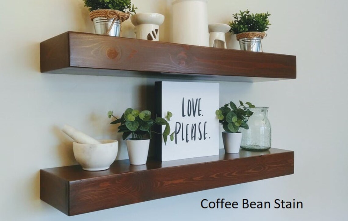 Chunky Wood Floating Shelves Floating Shelves Wooden Etsy