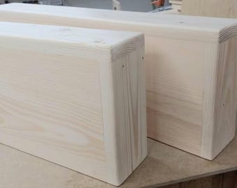 Unfinished Floating Shelf with Hardware: DIY Paint-Ready Wood| DIY Floating Wood Shelves | Paint & Stain Ready Shelves | 8" Depth