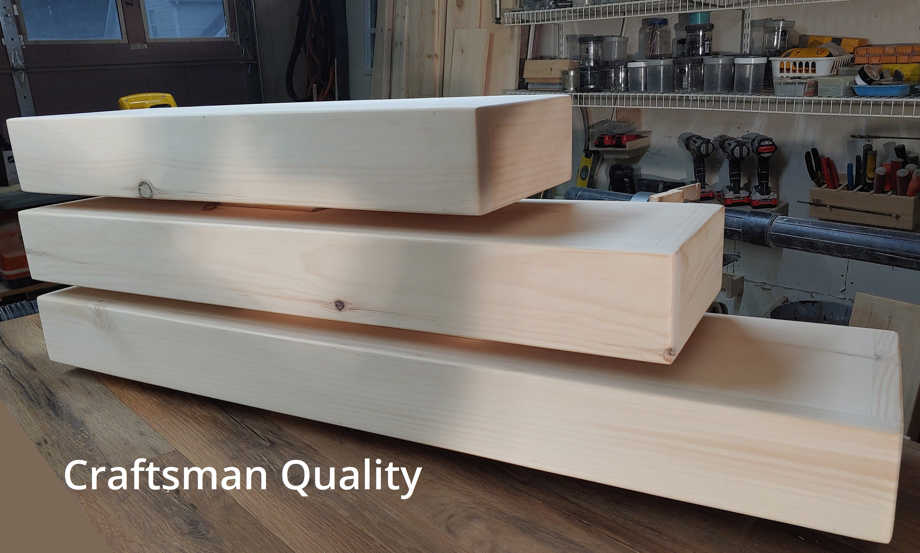 Unfinished Floating Shelf With Hardware: DIY Paint-ready Wood| DIY