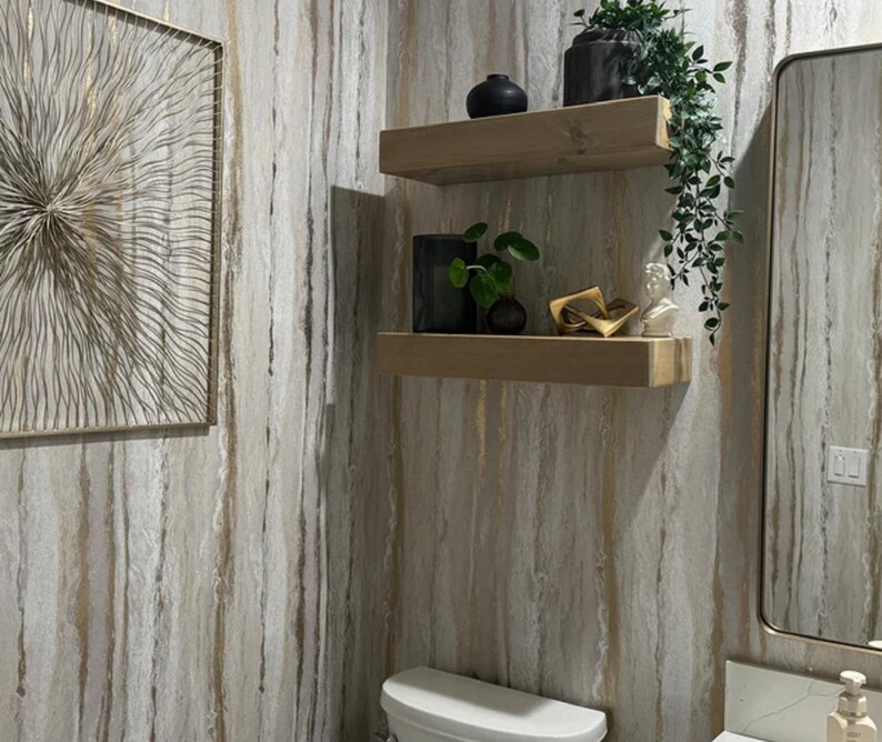 Hidden Bracket Floating Shelves, Open Shelving, Farmhouse Shelves