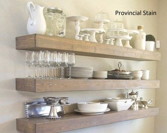 Deep Floating Shelves, 10 Inch Deep Shelves, Unique Shelves, Floating Wall Shelves, Hidden Bracket Shelves, Farmhouse Kitchen Shelves, DIY