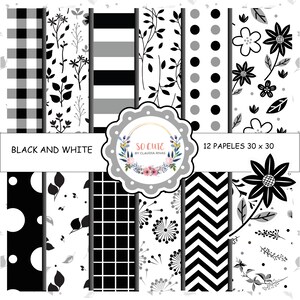 DIGITAL paper collection | Black&White | Papers to Print | craft papers