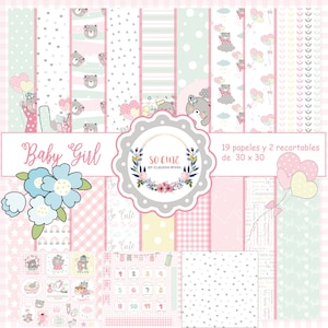 Collection papier NUMÉRIQUE | Petite fille | Papiers à imprimer | Papiers de scrapbooking