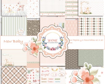 Collection papier NUMÉRIQUE | Nouveau bébé | Papiers à imprimer | papiers artisanaux