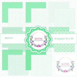 DIGITAL paper collection | mint | Papers to Print | craft papers