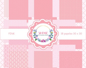 Colección de papeles DIGITAL | Pink | Papeles para Imprimir | Papeles para manualidades