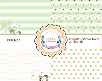 Colección de papeles DIGITAL | Best Friends | Papeles para Imprimir | Papeles para manualidades