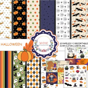 Colección de papeles DIGITAL | Halloween | Papeles para Imprimir | Papeles para manualidades | Tamaño Carta