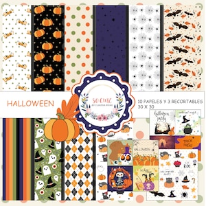DIGITAL paper collection | Halloween| Papers to Print | craft papers