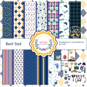 DIGITAL paper collection | Best Dad | Papers to Print | craft papers