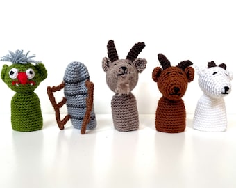 Three Billy Goats Gruff - Eco-friendly, WFTO Certified Fair Trade Crocheted Finger Puppets