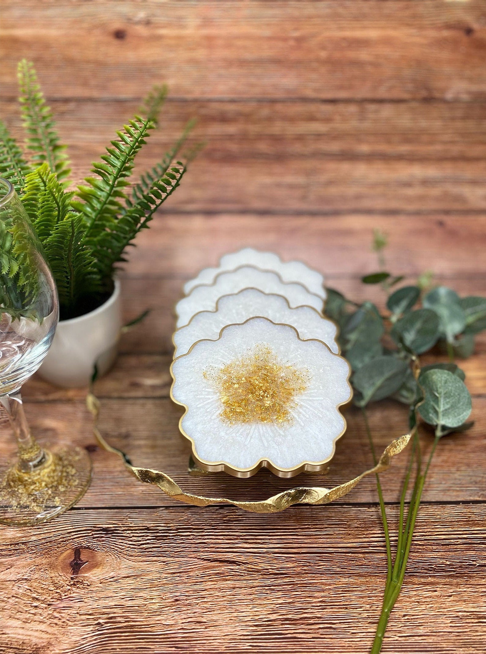 Resin Flower Coasters Flower Shaped Coasters Unique Etsy