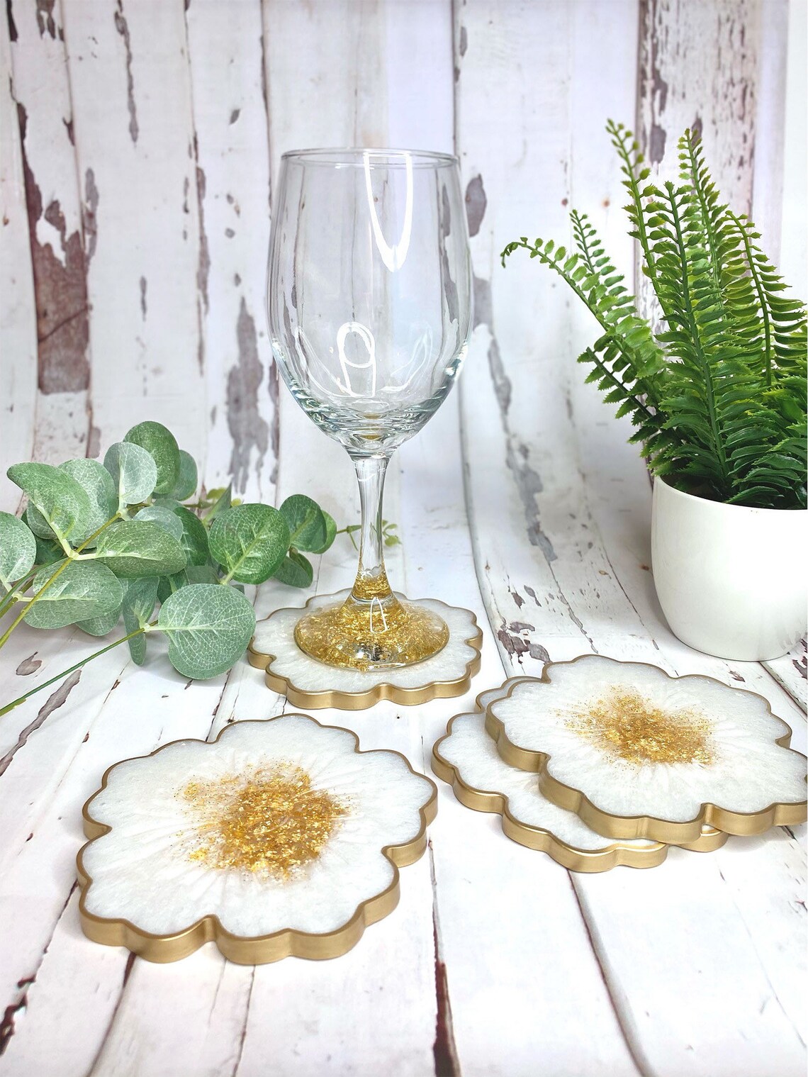 Resin Flower Coasters Flower Shaped Coasters Unique Etsy